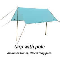 텐트 그라운드 시트 단지 560 그램 3F ul 기어 3*3 미터 15d 실나일론 옥외 야영 천막 방수포, 01 tarp with pole_01 3*3 메터