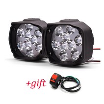 할리 호환가와사키 VERSYS 650 1000 300X KLZ1000 W800 카페 용 스위치 보조 램프가있는 2PCS 오토바이 헤, 02 white-9led