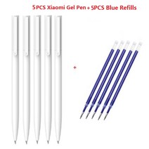 샤오미 정품 미지아 미 사인펜 스무스 스위스 리필 사무용 학교 용품 0.5MM PREMEC, 21 5pen 5Blue Ink