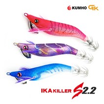 금호조침 이카킬러S IK-2.2 GK532 어피 스페셜 수평 네온 에기 야광 한치 갑오징어 쭈꾸미, 금호 이카킬러S 2.2 GK532, #1레드 화이트