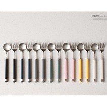 파스텔 7컬러 디저트스푼 케잌포크 앤틱티스푼 이유식스푼 도너츠포크, 티포크 비타민, 1개