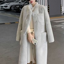 모피 인조 밍크 퍼 무스탕 코트 롱 코트 벨벳