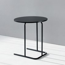 마켓뷰티 DUGED 사이드테이블 원형 D55, 블랙