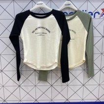 에꼴리에 GD01 슬림핏 레트로 배색 라글란티 23QT451