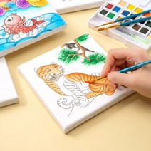 [바이오피스] 민화 무지 캔버스 밑 그림 그려진 천 액자 색칠 하기 유아 어린이 초등 미술 놀이 수업 도면 동물 전통 민속 방과후 학교 돌봄 교실 교재 교구 재료 어린이집 유치원 축제 체험 행사, 민화 캔버스액자 (모란), 1개
