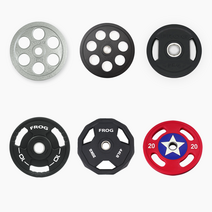 바벨 6홀 주물 중량원판 2.5kg 2장, 4.우레탄코팅원판, 캡틴우레탄원판, 20kgX1장, 2개