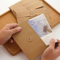 찬란한황소_/ 단추 편지봉투 빈티지 편지지 봉투 세트 크라프트 #:_3935EA, 옥스쿠팡 본상품선택