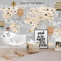 방음부스 가정용방음부스만화 사진 동물 풍선 세계지도 어린이 방 침실 거실 배경 벽 벽화 벽지 장식