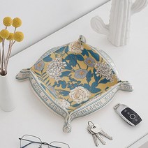 슬라이딩틈새장 홈카페수납장 주방수납장 바로크 인쇄 레트로 현관 거실 커피 테이블 키 잡화 보관 트레이, 04 04