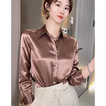 톰보이 블라우스 구김없는 소라색 셔츠 자켓형 하이넥 면접 레이스 목폴라 코튼 목프릴 수입