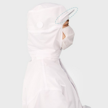 식품 공장 회사 정전기 방지 위생복 방진복 작업용 모자, 앞창부착 화이트S