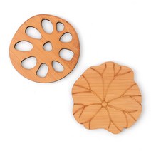 전통차 찻잔받침 고풍스런 디자인 나무재질 1개, 연꽃