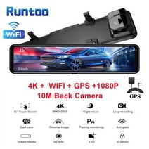 블랙박스 룸미러 12 quot자동차 DVR 4K 38402160P 대시 캠 IMX415 후면보기 미러 GPS 카메라 1080P 자동차 비디오 레코더 주차 monitor, L110G+64G
