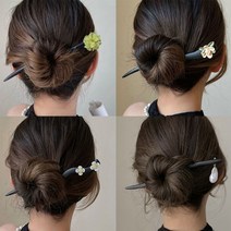 예쁜 나무 비녀 전통 장신구 한복 머리꽂이 고풍 비녀머리 올림머리 반묶음머리 5종, 치자꽃, 본상품선택, 1개