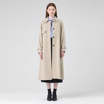 [케네스레이디] 플랩 버튼 싱글카라 트렌치코트 EWTCNB0200, DARK GREY_S