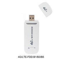 유심 와이파이 라우터 공유기 범용 와이파이 동글 4G LTE B1 B3 B5 광대역 네트워크 어댑터 모뎀 스틱 사무, 01 White