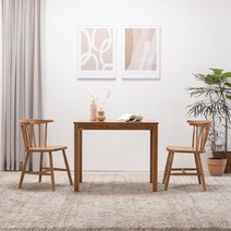 리바트 뉴시나몬 2인 원목식탁세트 의자형(5종), 라운드원목의자 2개