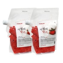(5000팩 특가) 1키로 국산 딸기함량80% 프리미엄 수제딸기청 사월의딸기 무첨가 저당도, 2팩