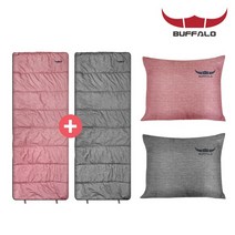 버팔로 로다쿠션침낭1+1 캠핑 침낭 캠핑용품 백패킹 2개, 로다쿠션침낭_레드+그레이, one color