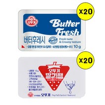 (냉장)[오뚜기] 버터후레시10gx20개 딸기쨈12gx20개, 1세트