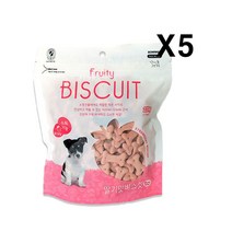 바우와우비스켓딸기뼈다귀쿠키간 바우와우 비스켓 220g X5 딸기 뼈다귀 쿠키 간식 애완견쿠키 2W9C1504, 1개, 1개