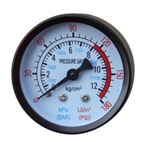 매니폴드 게이지 압력 게이지 매니폴드 압력계 공기 압축기 공압 유체 진공 범위 0-12bar 0-180psi 14-in 18-in thread for gas air pump, 1