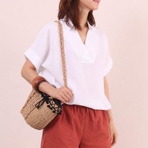 반오픈 카라 블라우스 2075979S 빅사이즈 여성