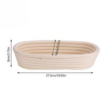 반느통 바네통 깜빠뉴 발효바구니 4 크기 교정 빵 바구니 반죽 과자 등나무 brotform 교정 바구니 배네통 등나무 보관 바구니 식품 용기, 28x14x8cm