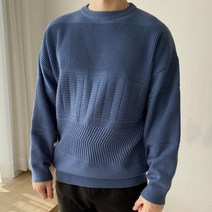 남녀공용 겨울 오버핏 패턴 라운드 니트 6컬러