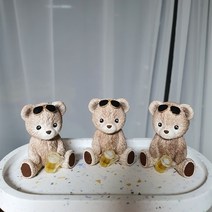 복슬곰 곰돌이 차량용 석고방향제 새차선물 최고급오일사용, 일랑일랑