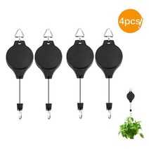 화분받침대 인테리어 이동식화분받침대 꽃 retractable pulley hook hanger pull down hanger for flower plant baskets 70, 4개