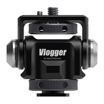 팬틸트 vlogger 핫슈 조절식 모니터 홀더 마운트 카메라 팬 360도 틸트 180도 콜드 슈 143939 마운트 삼각대 헤드, 없음
