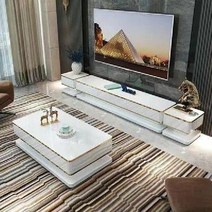 Antique 선반 원목 엔틱 낮은 테이블 티 TV 티비다이 받침대 거실장, 1.2m+1.6m메인+2사이드 강화유리