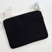 언더프 블랙 누빔 노트북 파우치