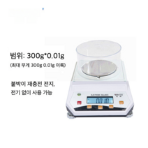 0.0001g 고정밀 0.1mg 전자저울 분석저울 정밀저울, 300gx0.01g(배터리 포함)
