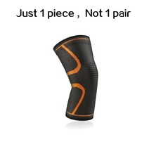 Worthwhil 1 pc 탄성 무릎 패드 나일론 스포츠 휘트니스 kneepad 기어 슬개골 중괄호 실행 농구 배구 지원, 1 Piece Orange_XL