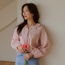 뉴봄 프릴넥 나그랑 블라우스