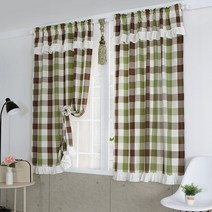 커튼이샵 선염 체크 커튼 2p 세트