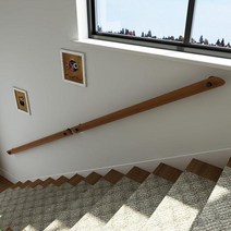 안전 난간대 실내 벽부형 손잡이 핸드 레일 원목 병원, 길이 150cm(고정 지점 2개) -견적