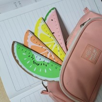 판촉물 과일모양 레몬 나무자 15cm자