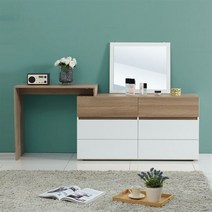 [천삼백케이] [로쏘] 제이모 모던 화장대 풀세트, 화이트오크