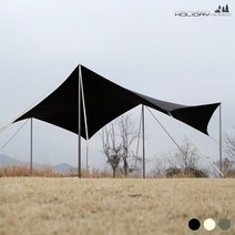 홀리데이 캠핑 국산 300D 블랙코팅 옥타 대형 타프 55948, 카키 스킨+가방만