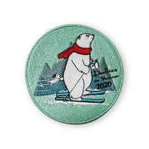 스키에 귀여운 북극곰 자수 패치 의류 가방 재킷용 아이언 애니 동물 배지 DIY, 한개옵션0