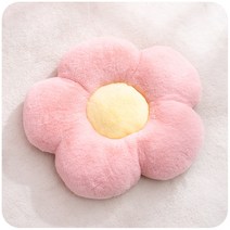 데이지 플라워 인테리어 포인트 모찌 붙박이의자쿠션 등방석, 단색 - 핑크 매트
