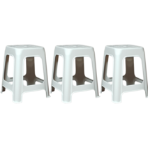 대원리빙 튼튼한 고하중 플라스틱 의자 3P, 아이보리 의자 3개, 3개, 아이보리 의자 3개