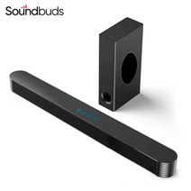 돌비애트모스 블루투스 사운드바 soundbuds 120w 유선 및 무선 스피커 스테레오 서라운드 사운드 홈 tv 시스템(서브우퍼 포함), 검은색, 나는 플러그