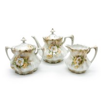 Antique 독일 R.S.Prussia 로즈 티세트 앤틱 도자기티포트 슈가 크리머 티타임 홈카페, 1개