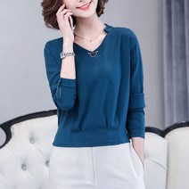 [모비딕컴퍼니] 페이즐리티셔츠 빅사이즈 봄블라우스 데일리블라우스 여성셔츠잠옷 면마나시티