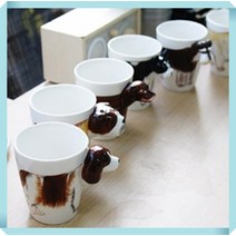 입체강아지 손잡이 머그컵 개인머그잔 브런치타임 특이한머그컵 돌잔치답례품 신혼집 카페컵 커피잔 그립감, 슈나우져