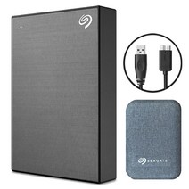 씨게이트 외장하드 원터치 외장 HDD 저장장치 데이터복구 + 파우치, 5TB, 스페이스그레이